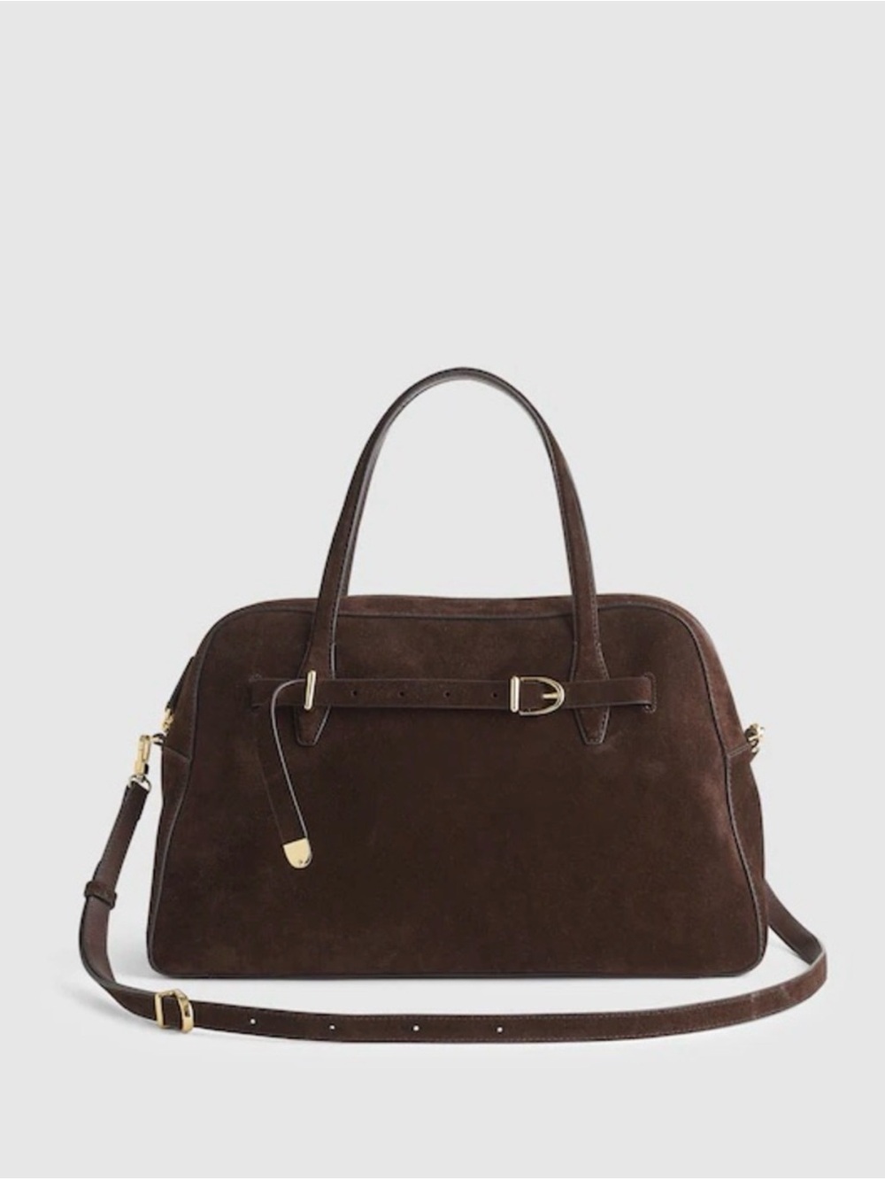 Madewell The Belted Satchel Bag in Dark Carob